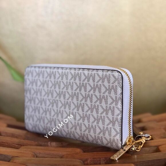 MICHAEL KORS Multifuntional cell phone wristlet wallet pocket book Vanilla Large - Picture 5 of 13